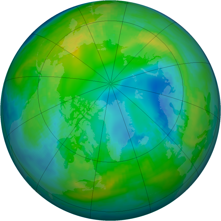 Arctic ozone map for 02 November 1980